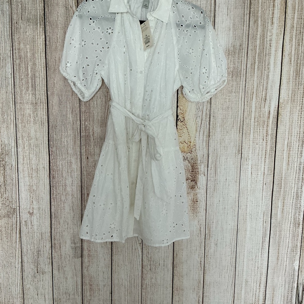A New Day White Eyelet Puff Sleeve Mini Dress